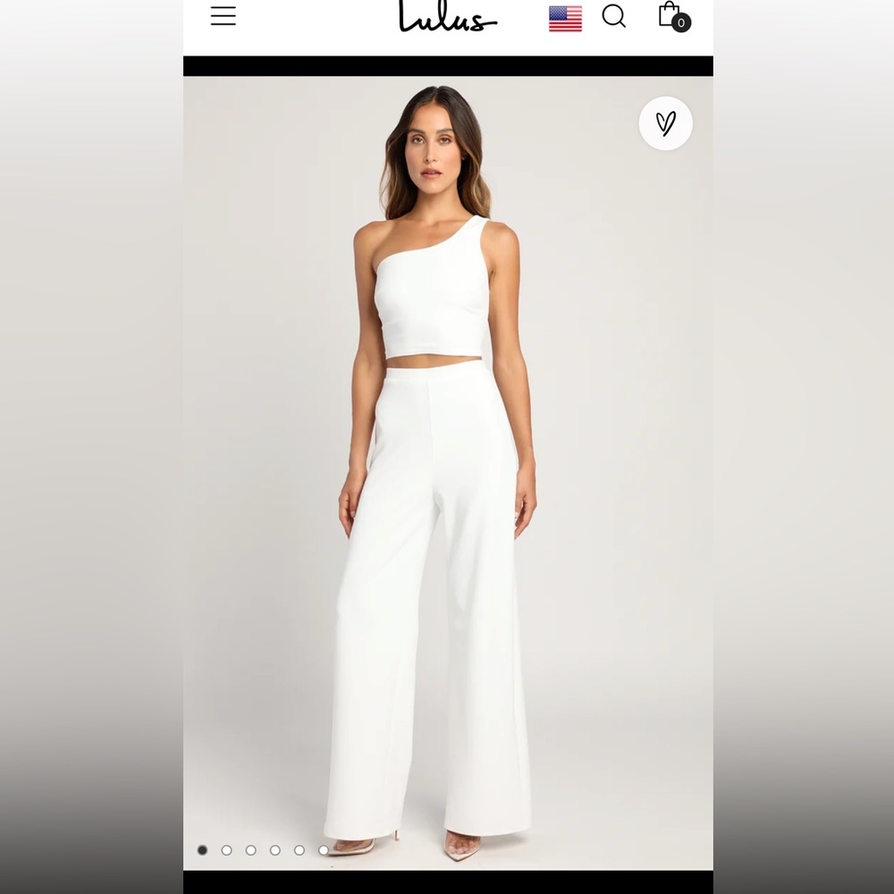 Lulu’s 2 piece one shoulder jumpsuit